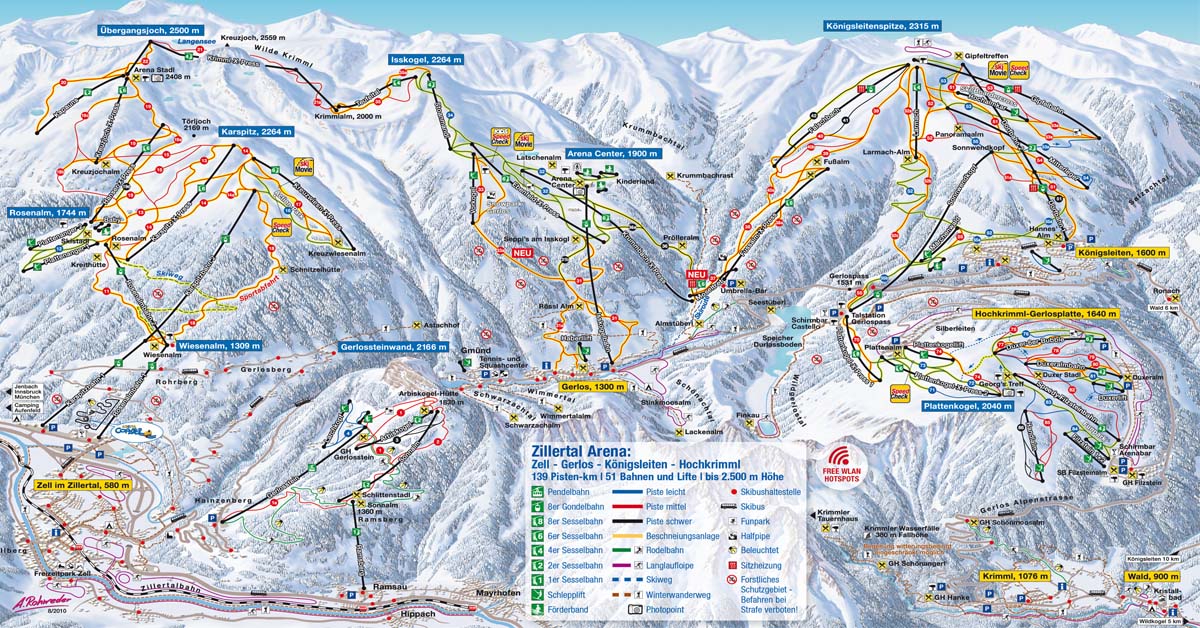 Lyžiarske stredisko Hochkrimml / Gerlosplatte - Zillertal Arena