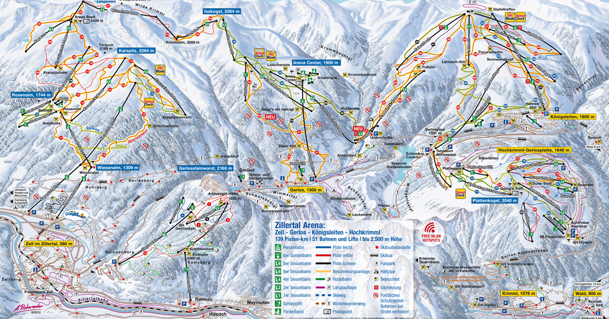 Lyžiarske stredisko Königsleiten / Wald - Zillertal Arena