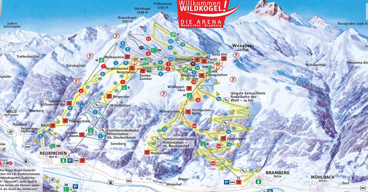 Lyžiarske stredisko Wildkogel-Arena - Neukirchen Bramberg