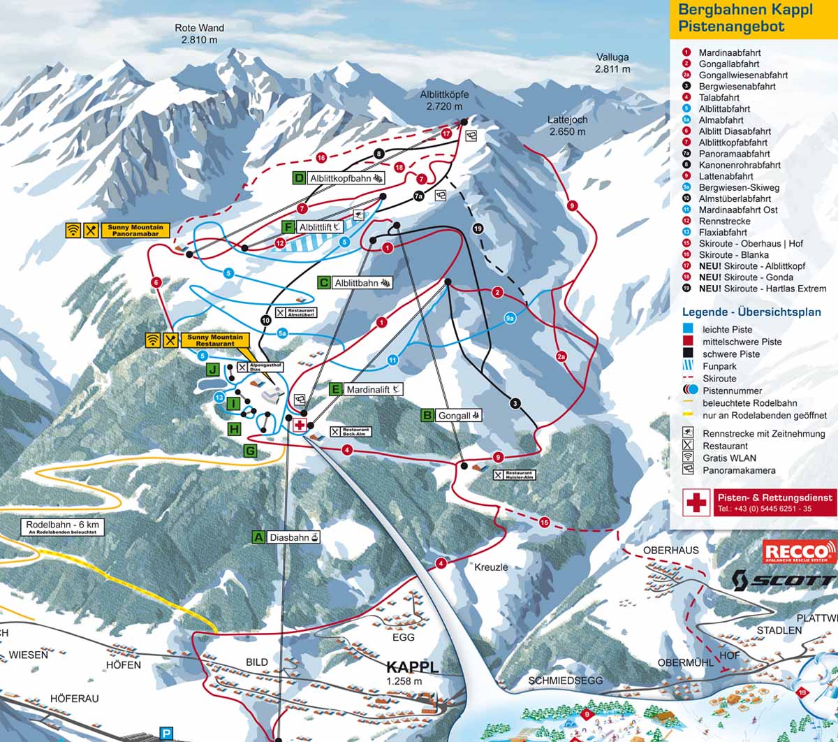 Lyžiarske stredisko Kappl / Paznaun-Ischgl