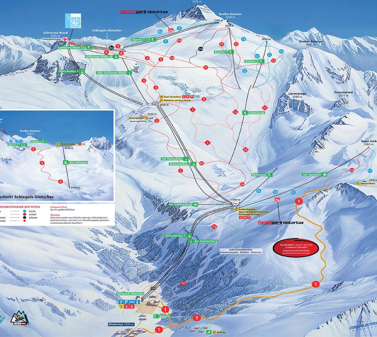 Lyžiarske stredisko Hintertuxer Gletscher / Hintertux