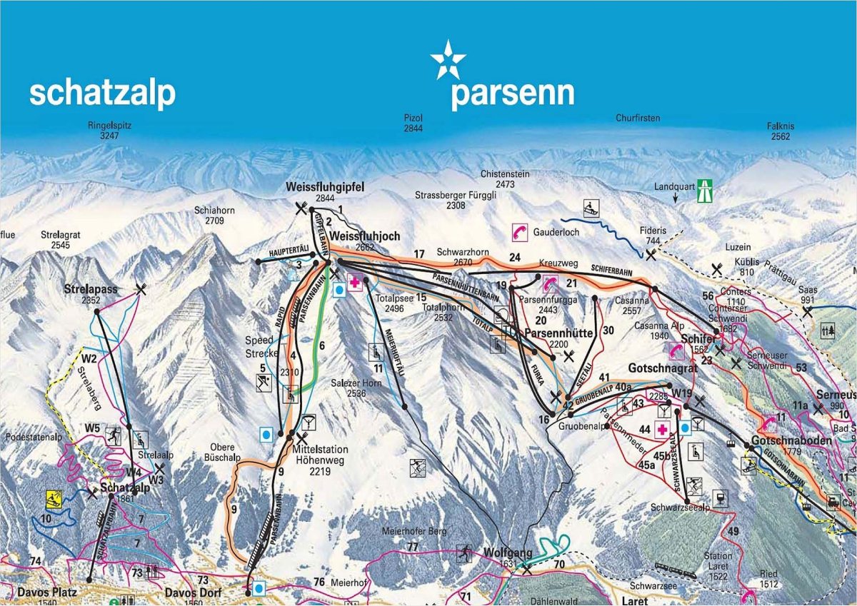 Lyžiarske stredisko Davos Schatzalp - Strela