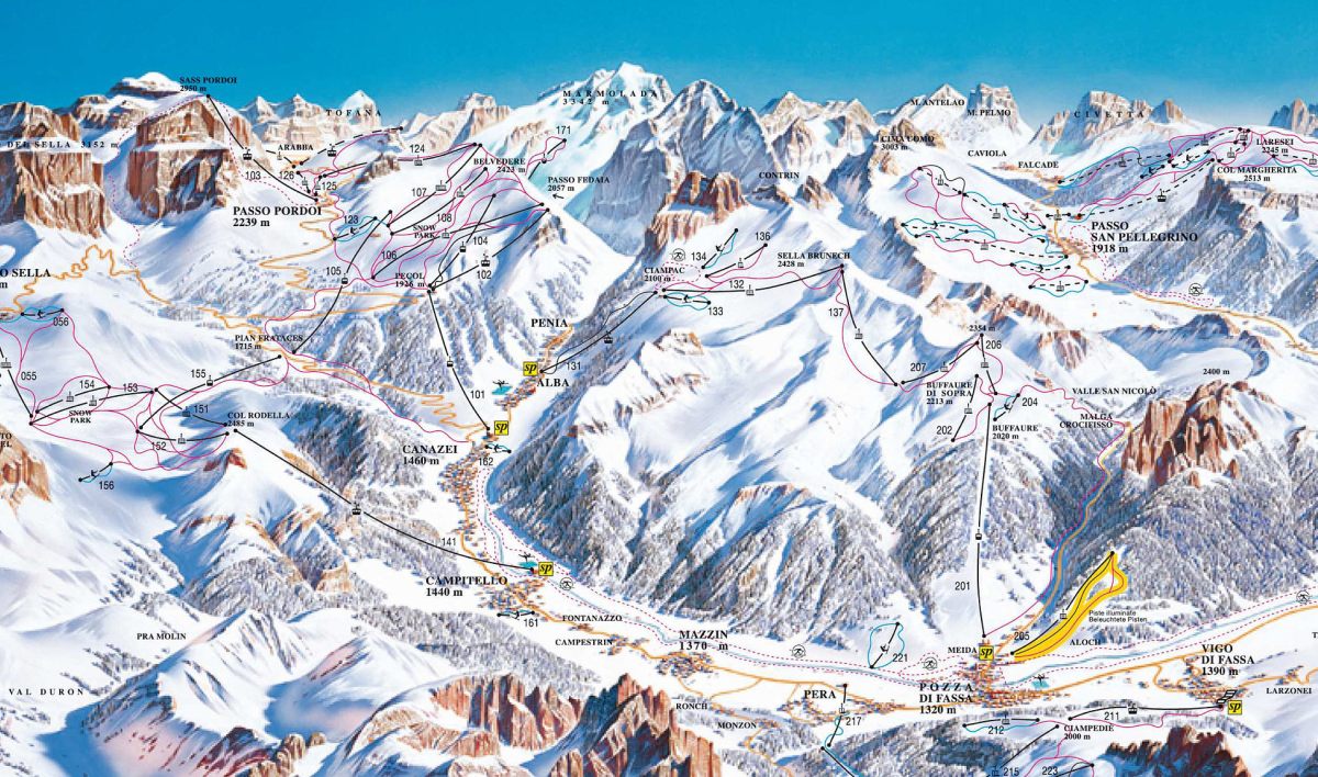 Lyžiarske stredisko Canazei - Belvedere / Val di Fassa