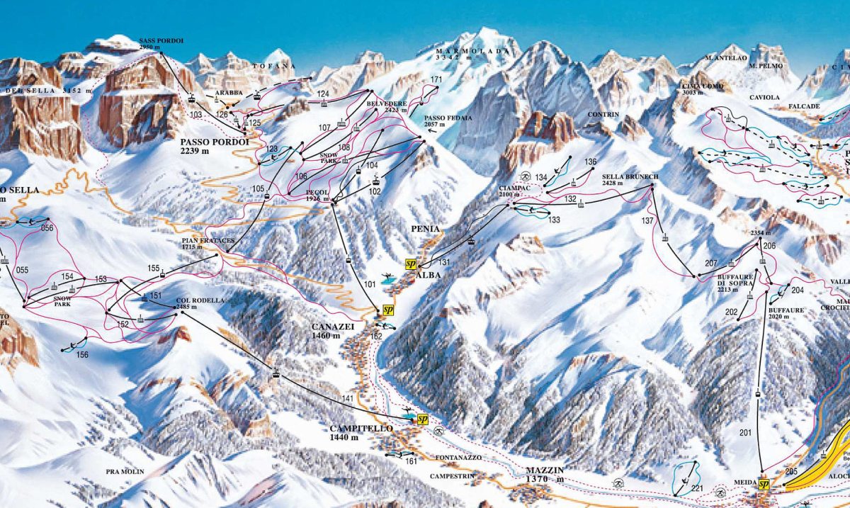 Lyžiarske stredisko Alba di Canazei - Ciampac / Val di Fassa